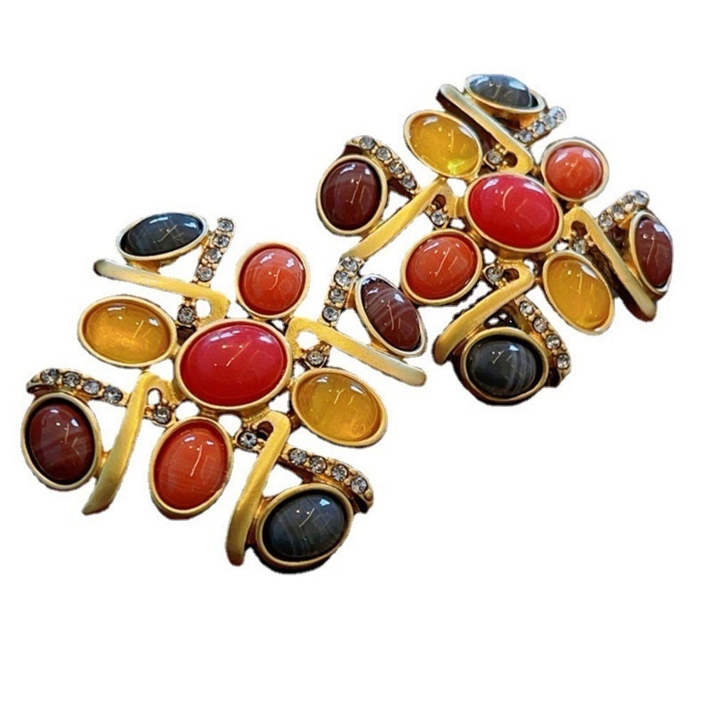 Colorful Gemstone Statement Earrings